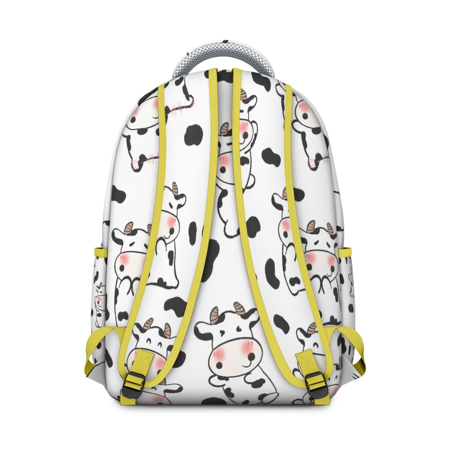 Cow Print Waterproof Bookbag - Stylish School Bag with Funny Highland Cow Pattern, Breathable & Spinal Support Design for Commuters