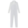 thumbnail image 3 of inlzdz Gymnastics Leotards for Girls Sheer Mesh One-Piece Bodycon Jumpsuit Workout Unitard Biketard White 10, 3 of 5
