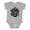 AC-Heather Grey, variant on 20 Sided Black Dice Boys or Girls Baby Bodysuit
