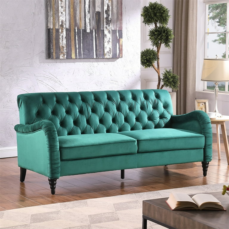 Green 2024 chesterfield loveseat