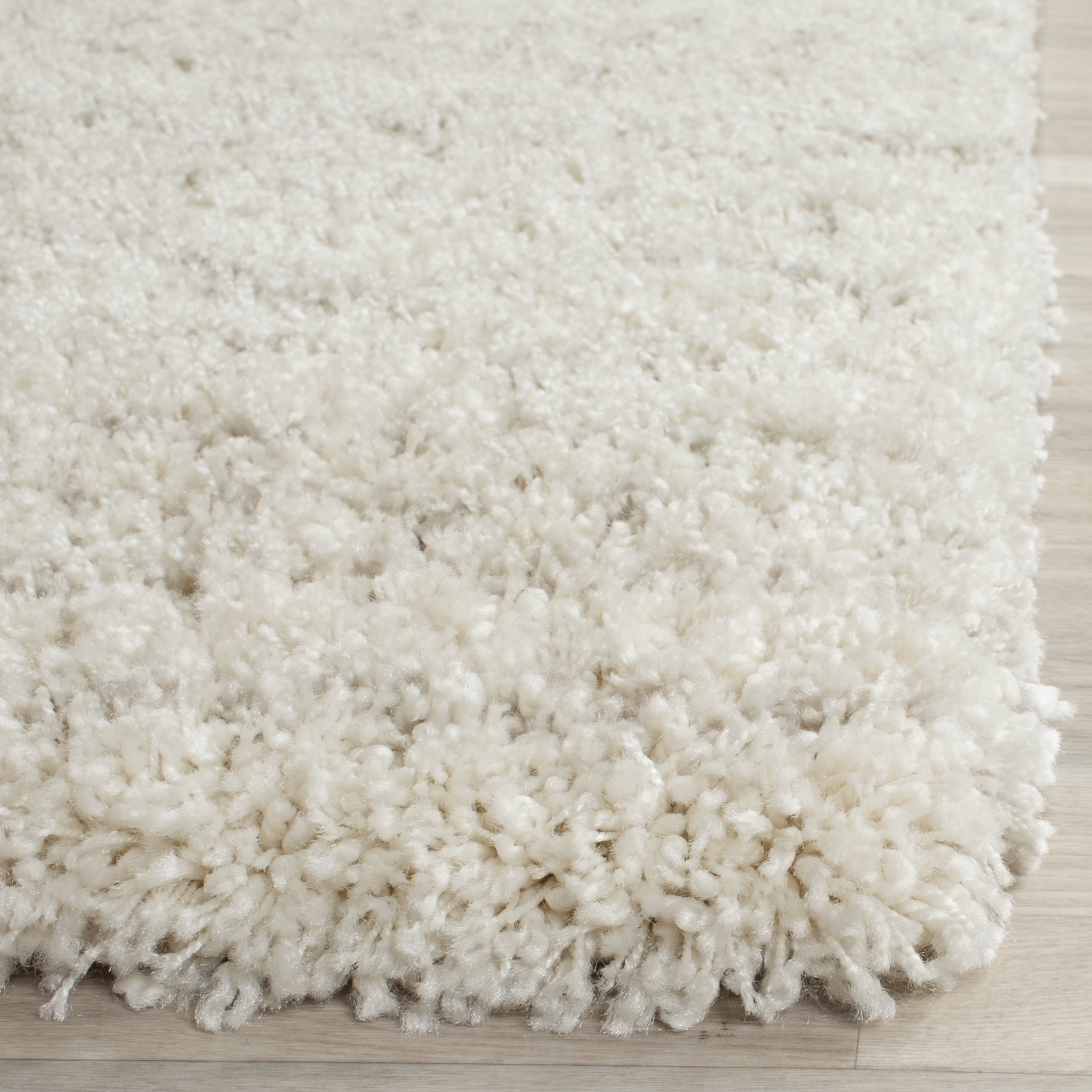 SAFAVIEH Arizona Teagan Geometric Striped Shag Area Rug, Ivory/Beige, 11' x 15'