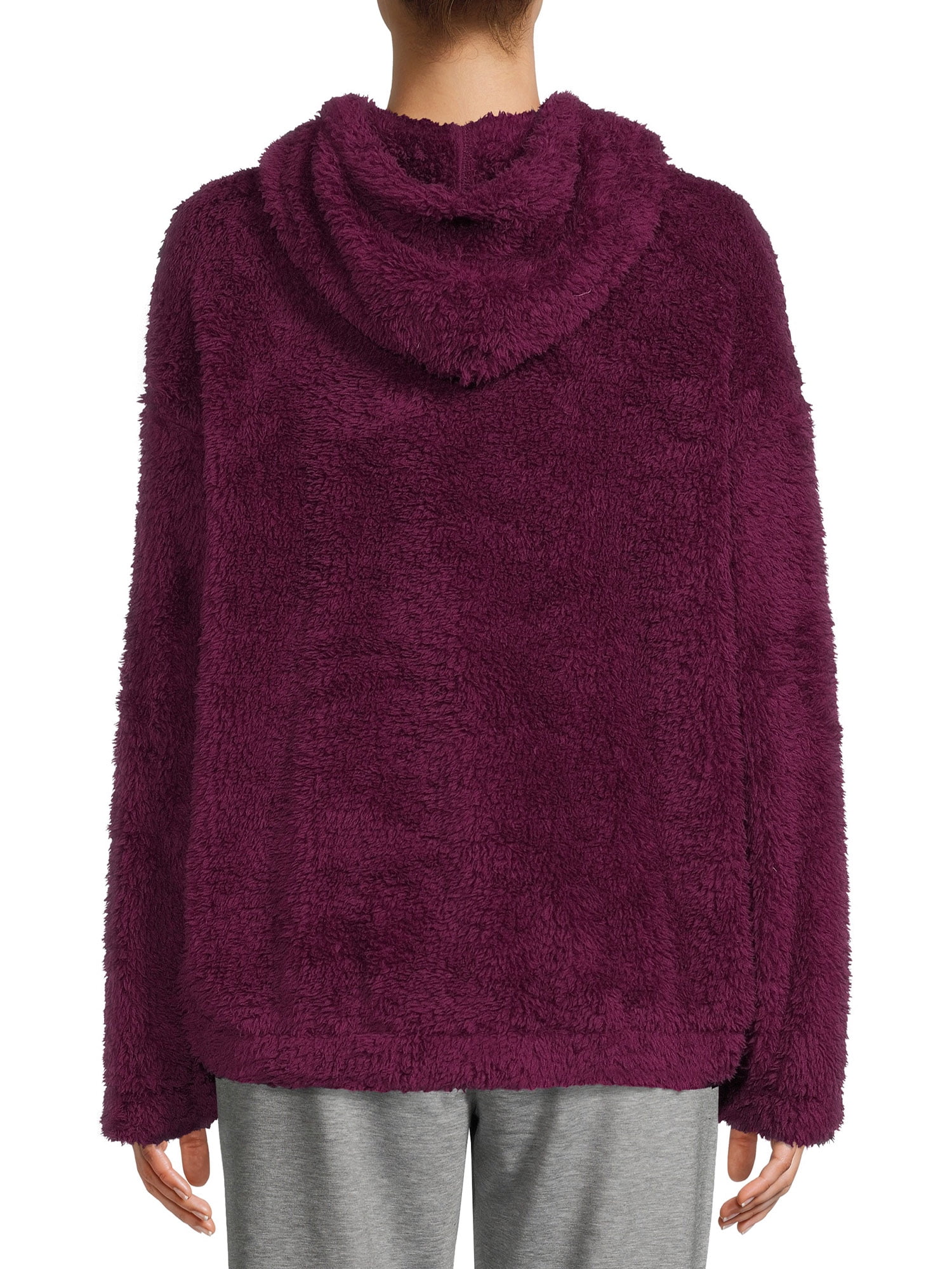 Athletic Works Women's Faux Sherpa Pullover Hoodie