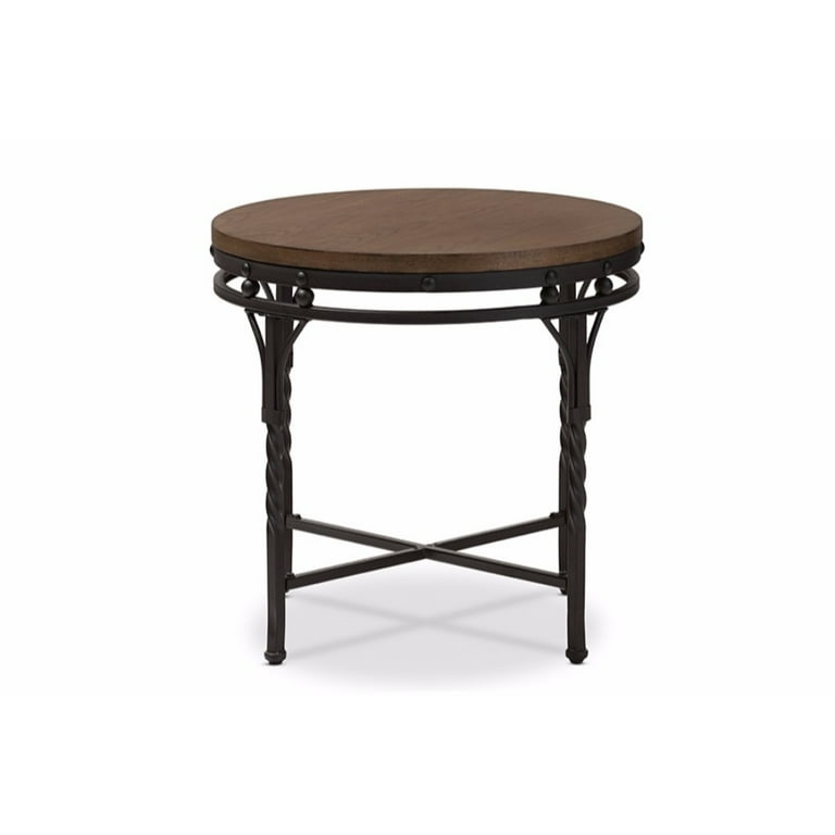 Baxton Studio Austin Vintage Industrial Antique Bronze Round End Table Baxton Studio Austin Vintage Industrial Antique Bronze Round End Table