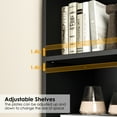 thumbnail image 6 of Homfa 2 Pieces Black Bookshelves, 71’’ Tall Three Row Bookshelf with Adjustable Shelves, 21-Cubes CD Display Storage Organizer Shelf for Living Room Home Office, 6 of 7
