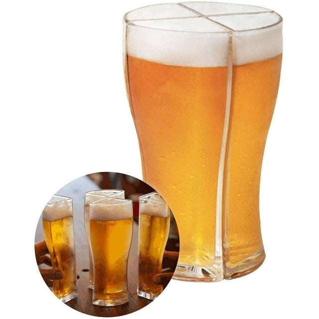 Juego de vasos y jarras de cerveza 4 en 1, vaso Super Schooner separable de 4 piezas, jarra para fiestas