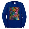 thumbnail image 3 of Colorful Cat Portrait | Cat Lover Owner | Dean Russo Art Animal Lover Mens Long Sleeve Shirt, Royal, L, 3 of 5