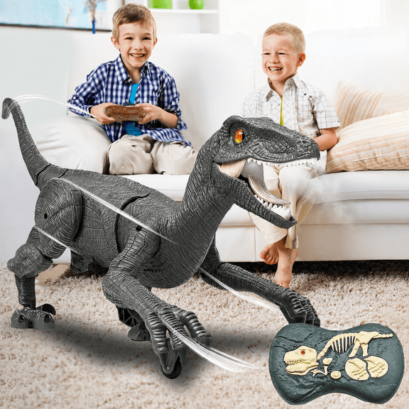 JUGAAD LIFE Remote Control Dinosaur Toys for Kids Boys Walking Robot RC T-Rex with Lights and Sounds Dinosaur Toy Gifts for Boys Girls Age 3-5, 5-7, 8-12 Years Old - Blue