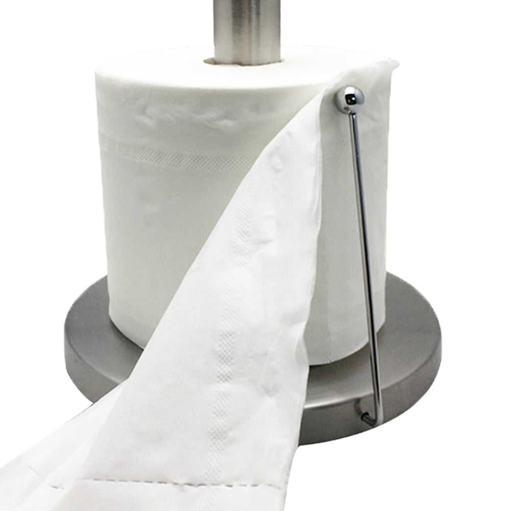 Bathroom Toilet Paper Holder Stand with Foot Pedal and Towel Rack - Space-Saving Bathroom Organizer for Home
