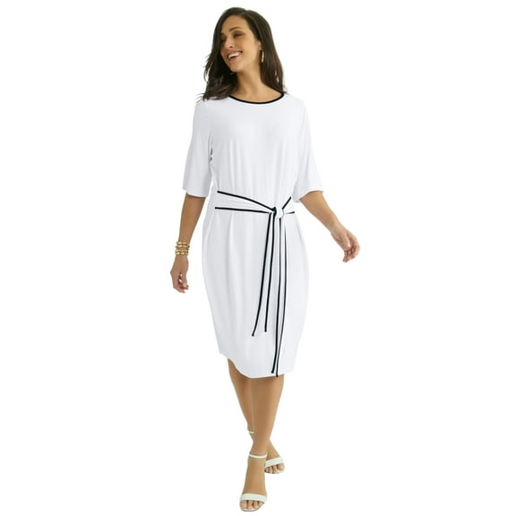 Jessica London Women's Plus Size Tie Waist Dress