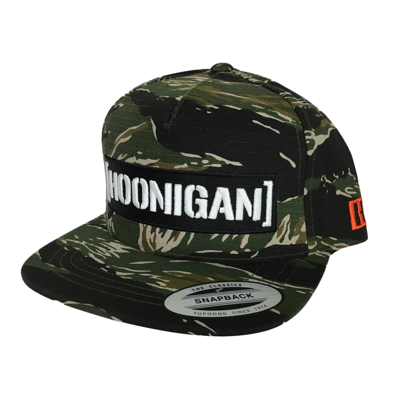 Tiger Camo Censor Bar Snapback Hat 