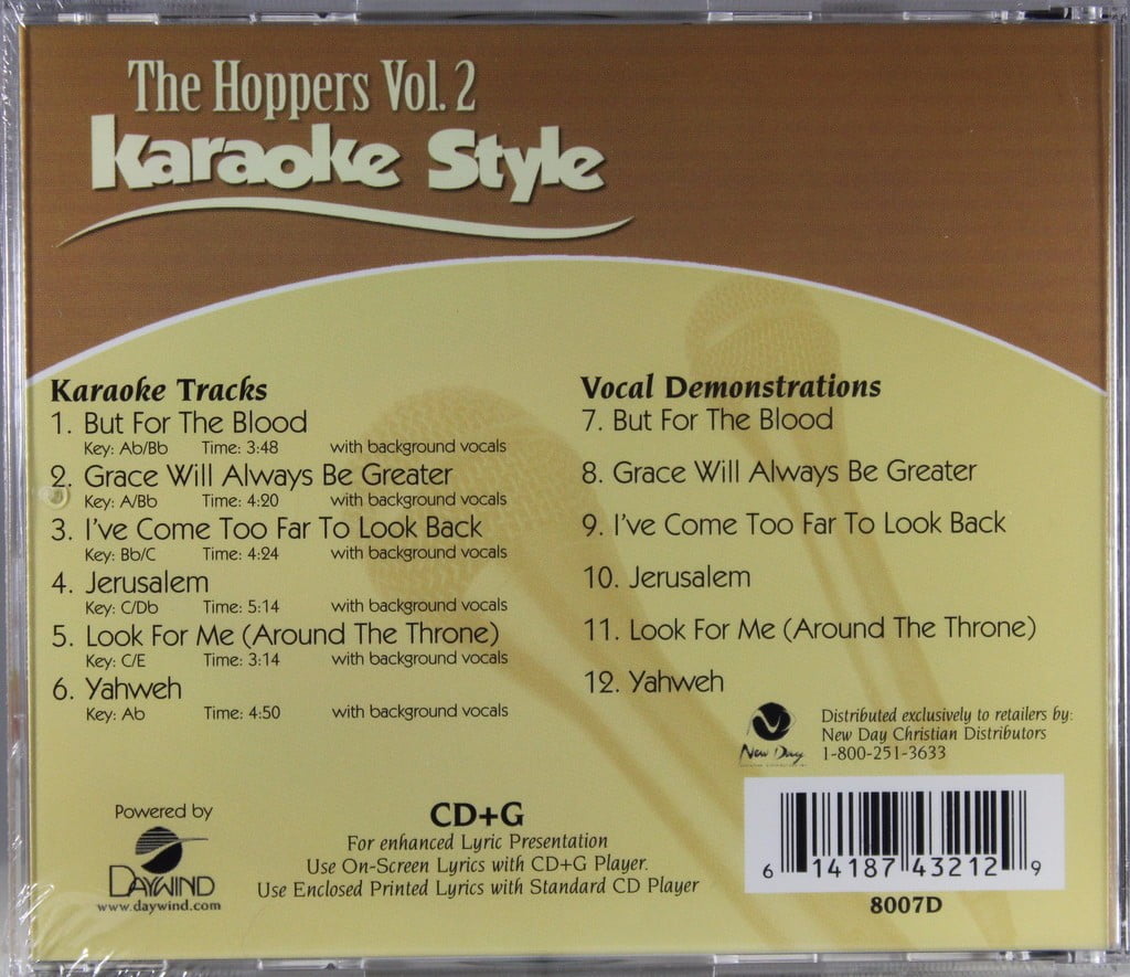 The Hoppers Volume 2 Daywind Christian Karaoke Style New Cd G 6 Songs Walmart Com Walmart Com walmart