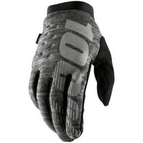 100% Brisker Gloves - Gray Full Finger Men's X-Large