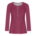 thumbnail image 4 of Meichang V Neck Pleated Button Tops for Women Empire Waist A-Line Blouse Comfy Autumn Long Sleeve Blouse Button Up Shirts Tunic Tops, 4 of 4
