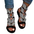 thumbnail image 1 of Women Butterfly Rhinestone Gladiator Flat Sandals Summer Casual Glitter Shoes, 1 of 2