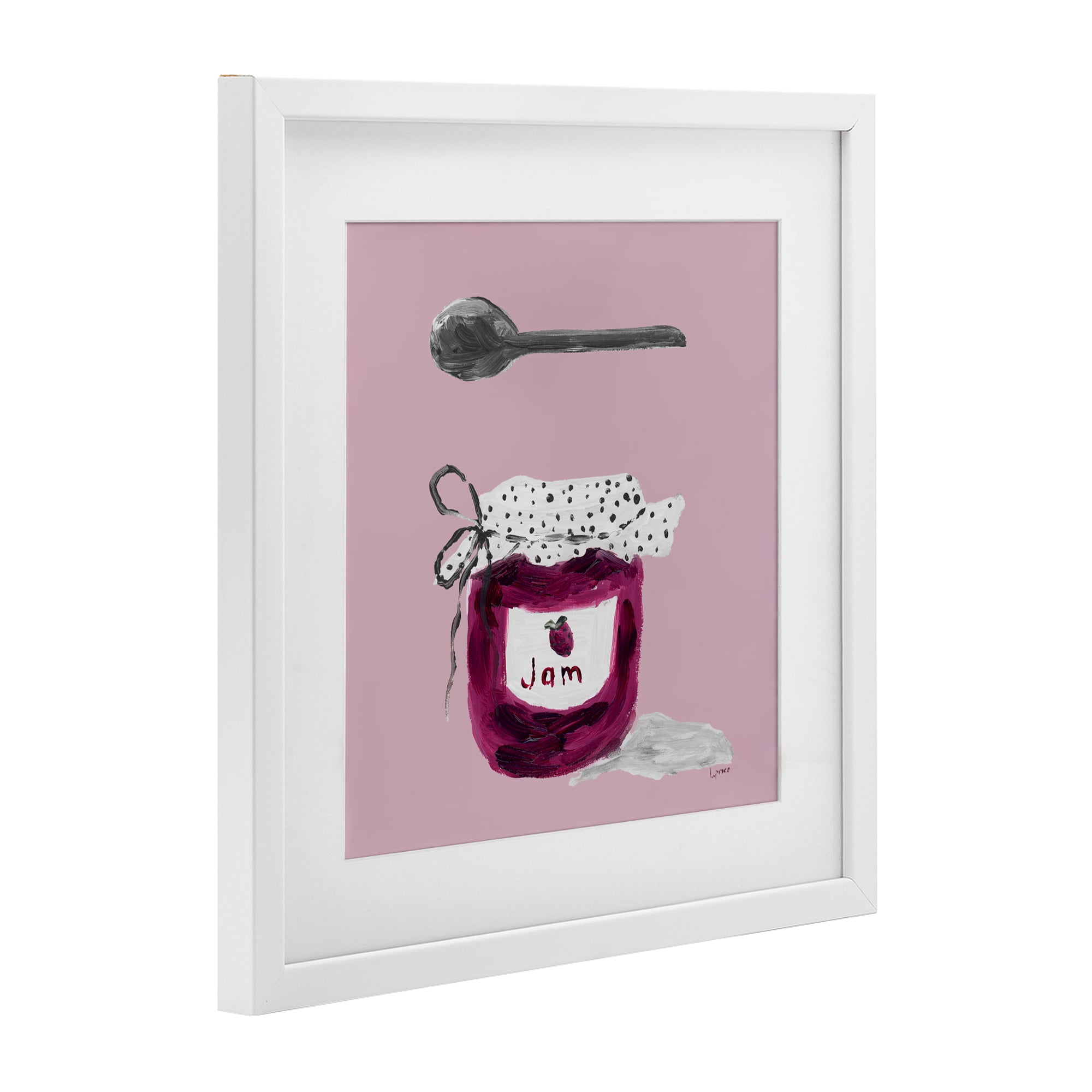 Stupell Industries Jam Jar over Blush White Framed Print Under Glass, design by Lucille Price