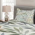 thumbnail image 2 of Ambesonne Leaves Quilted Coverlet 2 Pcs, Watercolor Floral Pattern, Twin Size, Multicolor, 2 of 4