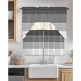 thumbnail image 2 of Black Grey Striped Kitchen Curtains Swag Valance and Tier Curtains Set 24 Inch Length, Farmhouse Modern Rod Pocket Drape Panels Pair Swag Curtains for Bathroom/Cafe/Window, 2 of 6