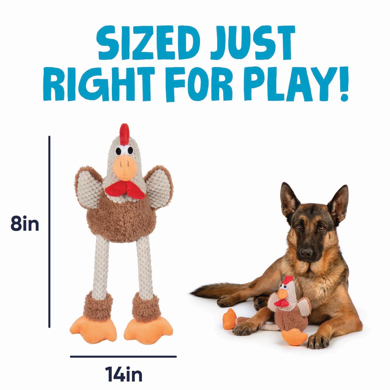 goDog Farm Friends Rooster Plush Dog Toy, Medium photo 3