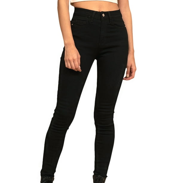 Jeans de mezclilla MCHK skinny 6002. Tiro Alto, Color negro. Para mujer MCHK 6002