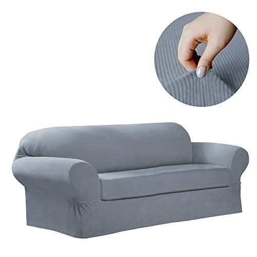 Maytex Collin Stretch 2-Piece Slipcover Sofa, Blue