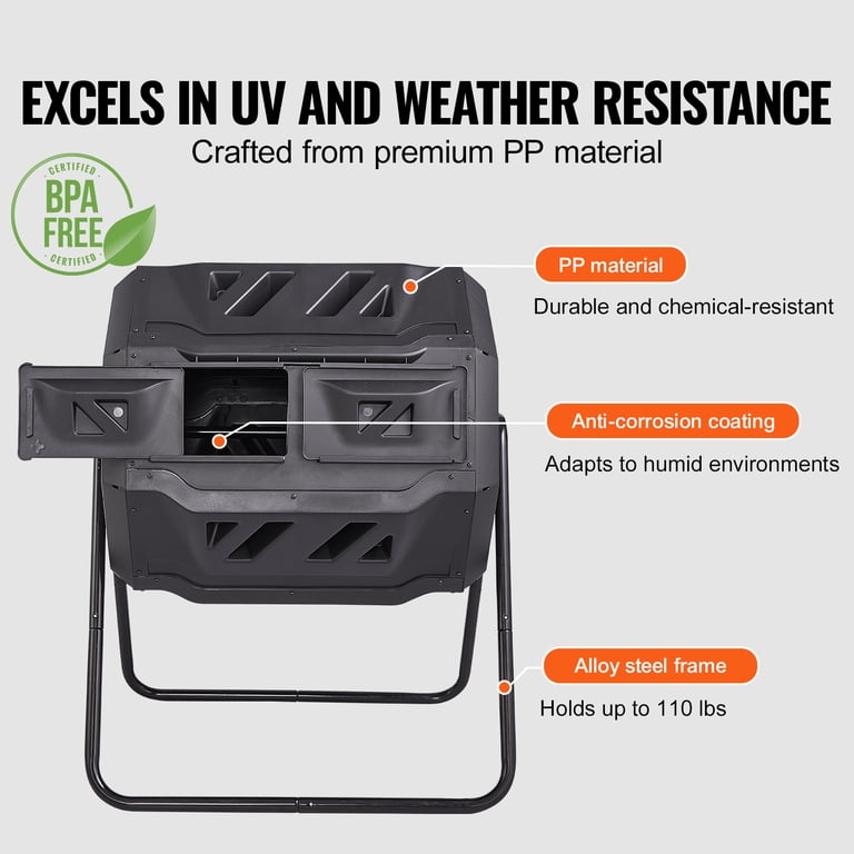 KFFKFF 43-Gallon Dual Chamber Compost Tumbler photo 4