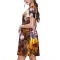 thumbnail image 2 of Daiia Cute Cat Sunflower Print Women's Dresses 2025 Trendy Short sleeve Dresses Casual Baggy Flowy Maxi Sun Dresses, 2 of 6