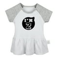 thumbnail image 4 of Pack of 2, Happy Birthday & I'm 2 Funny Dresses For Baby, Newborn Babies Skirts, Infant Princess Dress, Toddler Frocks (Gray Raglan Dresses, 18-24 Months), 4 of 5