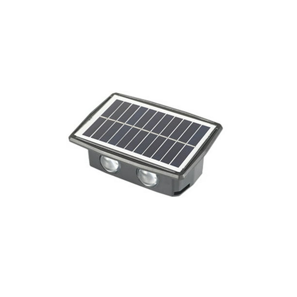 Injueey Solar 4 LED Luz de pared exterior Arriba y abajo Decoración luminosa Paisaje Patio trasero Balcón Lámpara con que funciona con luz Iluminación y accesorios Injueey HA073339-01