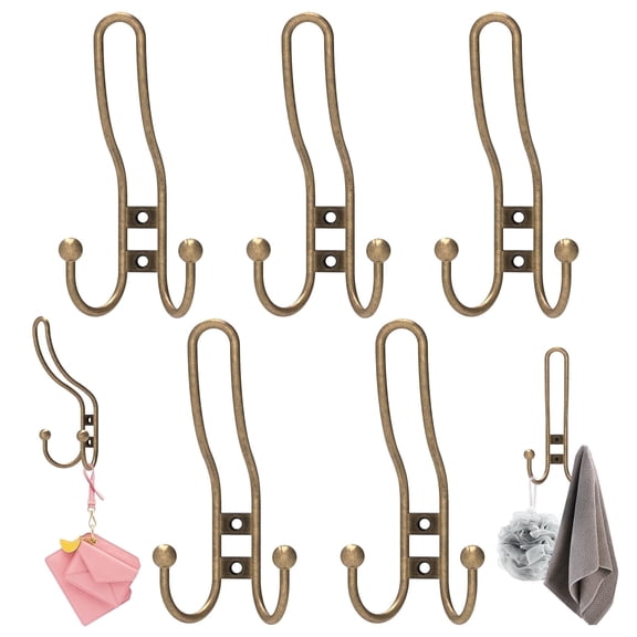 5 Pcs Wall Mounted Clothes Hanger,Rustproof Metal Wall Hook for Clothes Bag Towel Scarf and Home Organization