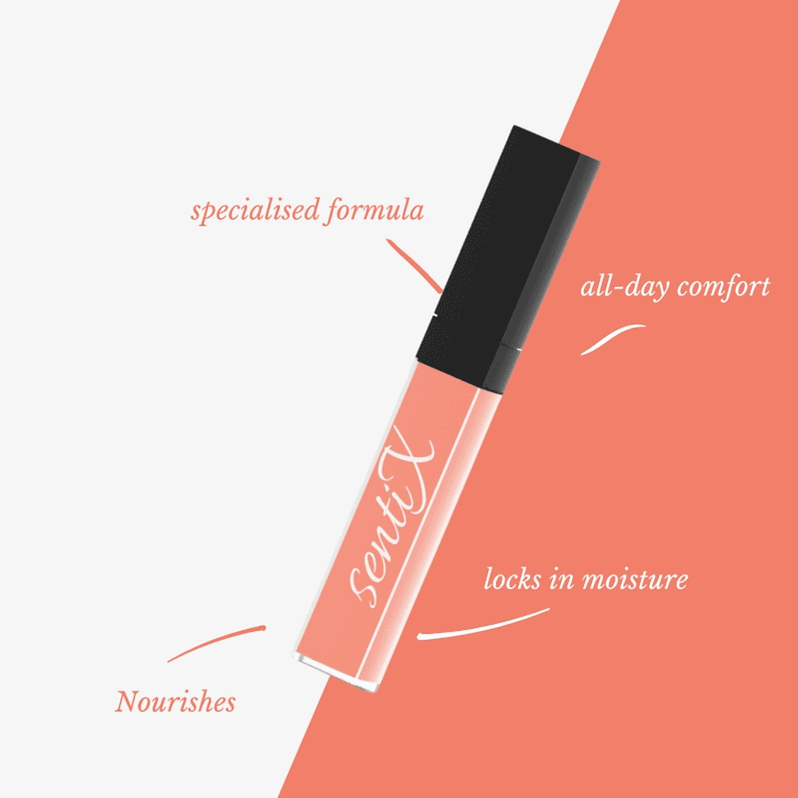 night chance - Liquid lipstick by SentiX, metalic, High Coverage, Lightweight Creamy Texture, Paraben-Free, with Vitamin E