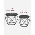 thumbnail image 5 of Small Coffee Table Set of 2 Round Coffee Table with Steel Frame Side End Table Charcoal Gray and Ink Black, 5 of 6