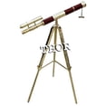 thumbnail image 3 of Vintage Brass Nautical Royal Navy Telescope Double Barrel W/ Tripod Home & Office Decor, 3 of 3