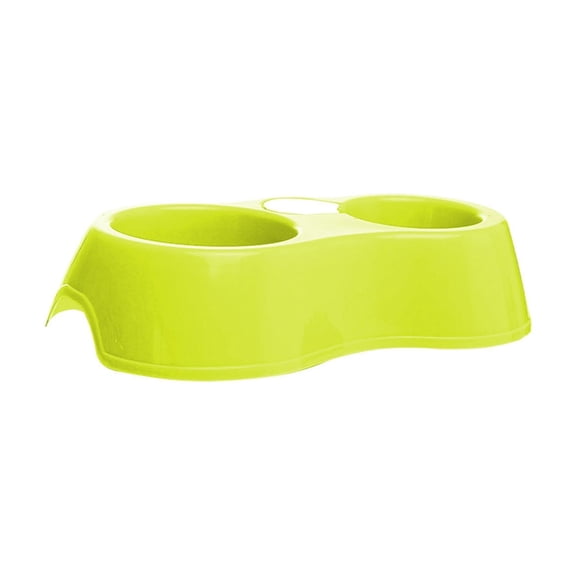 Cat Bowls Double Dog Water and Food Bowl Plastic Bowl Non-Slip Station, Pet Feeder Bowls for Puppy Dogs Cats (Green)