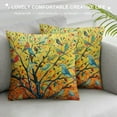 thumbnail image 3 of ONETECH Personalized Abstract Trees and Birds Square Decorative Pillowcases Print Throw Pillow Covers Cases, 3 of 5