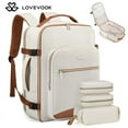 LOVEVOOK Fall Colorblock CarryOn Travel Backpack with 3 Packing Cubes