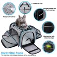 thumbnail image 4 of Maskeyon Transportador de mascotas aprobado por aerolíneas, transportador grande de viaje para mascotas TSA de 4 lados expandible para gatos con almohadilla de forro polar extraíble y bolsillos para g, 4 of 5