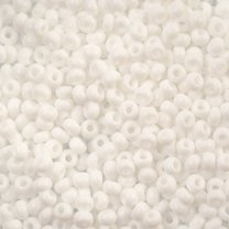 Opaque White Seed Beads: Size 8, 24 Grams