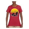 thumbnail image 2 of Wild Bobby Sunset Silhoutte Unicorn and Sasquatch Women Graphic Tee, 2 of 6