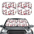 thumbnail image 2 of Balery 2 Piece Cherry Blossoms Car Windshield Sun Shade|Foldable Front Windshield Shade for Car Front Window for Most Sedans SUV Truck-Large, 2 of 7