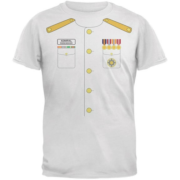 Halloween Admiral Rodcocker Costume White Adult T-Shirt - 2X-Large