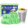 thumbnail image 2 of 3 Gallon Small Trash Bags 100 Counts Small Trash Can Liners Garbage Bags Mini 10L Wastebasket Bin Liners Bags for Bathroom Kitchen Bedroom Living Room Office,Green, 2 of 7