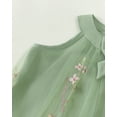 thumbnail image 4 of Baby Girls Clothes Toddler Girls Tulle Dress 4T Girls Summer Halter Dress 5T Girls Sleeveless Solid Color Floral Dress Green, 4 of 7