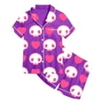 thumbnail image 4 of Outfit Sets for Girls Halloween All Over Print Collar Short Sleeve Top Shorts Loungewear 2 Piece Outfits Size 12-13Y, 4 of 4