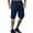 Navy Blue, variant on Men's Summer Cargo Shorts - Elastic Waist Zipper Pocket, Polyester-Cotton Blend, Cropped Length, Multi-Size (M-XXXL)