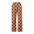 thumbnail image 5 of Wide Leg Pants for Women, Women's Polka Dot Wide Leg Pants High Waisted Drawstring Lounge Pants with Pockets Loose Fit Casual Bottoms for Daily Wear Travel Work Soft Comfy, 5 of 7