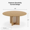 thumbnail image 6 of MAYEERTY Wood Round Dining Table, Mid-Century Modern Dining Table with Rattan Legs, 60"x60"x30", Wood Color, 6 of 9