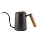 thumbnail image 1 of Cafetera de goteo de acero inoxidable de 600 ml con mango y pico largo (negra), 1 of 9