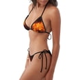 thumbnail image 5 of Zufioo Fiery Orange Flames Energy for Women's Bikini Set,High Elastic Swimsuit and Swim Trunks Two-piece Set-Removable Chest Pad,Strap Style,Pool and Beach Swimwear-X-Large, 5 of 7