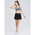 thumbnail image 3 of Women Athletic Skirt Quick Dry Running Golf Skort Pleated with Pockets, Black, Large, 3 of 6