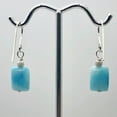 thumbnail image 5 of Hemimorphite, Flat Rectangle Bead Drop/Dangle Earrings | 1 1/4" Long | Blue |, 5 of 9